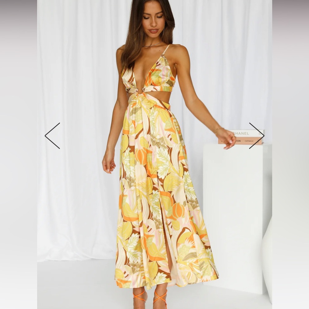 Hello Molly Strike Twice Maxi Dress Yellow